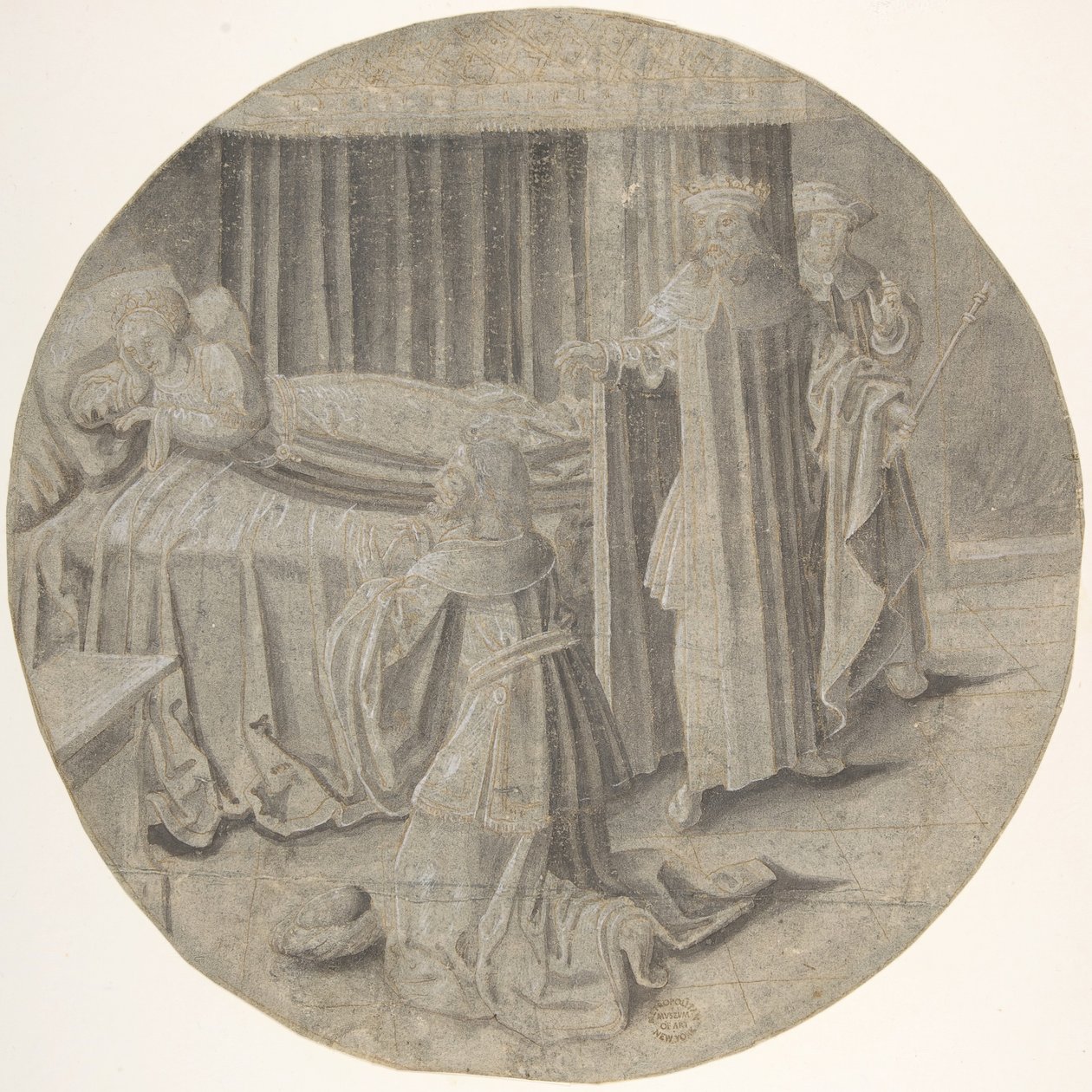 Haman trygler Ester om sitt liv, 1500-midten av 1500-tallet. av Circle of Pseudo Aert Ortkens