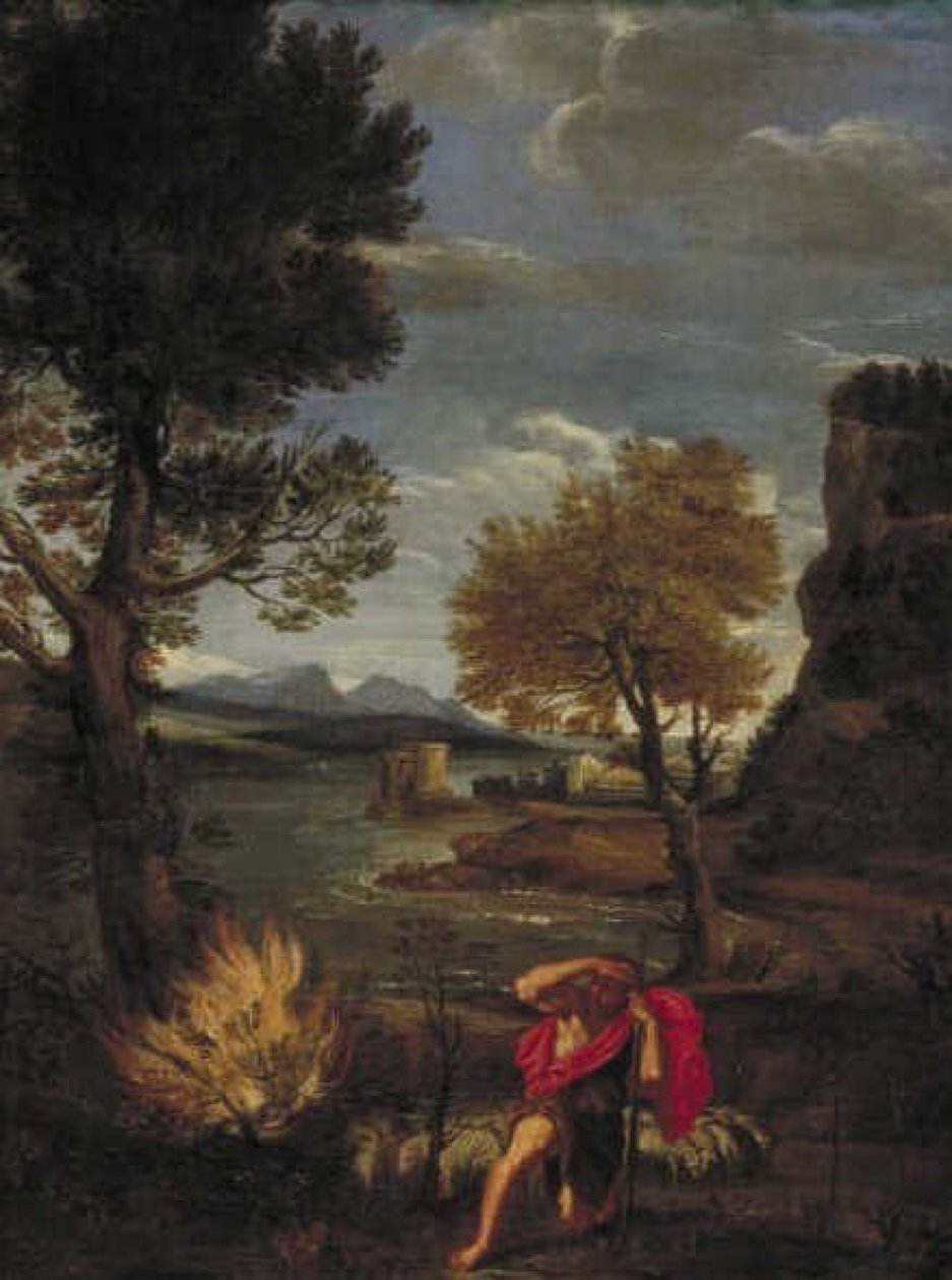 Landskap med Moses og den brennende busken av Domenichino