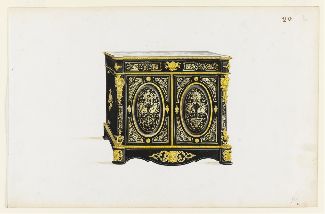 Design for et skap i Boulle-stil av Pagny