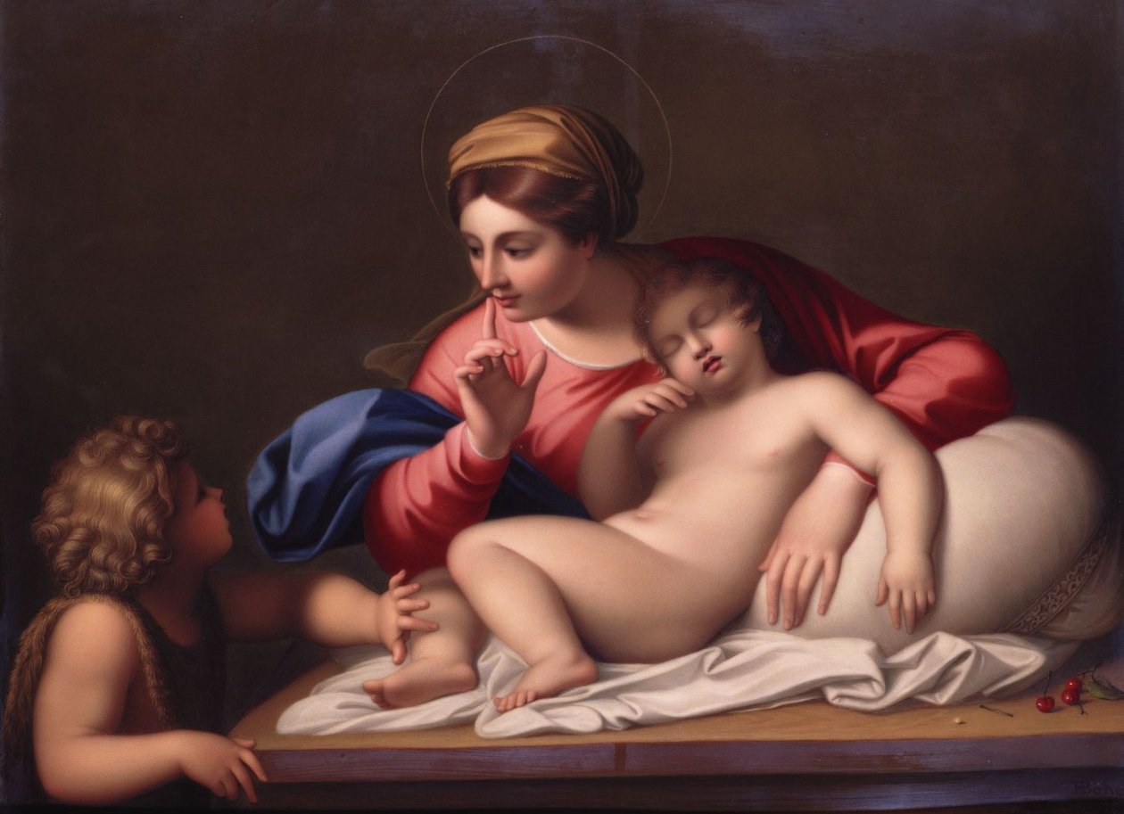 Madonna og sovende barn med døperen Johannes av Annibale Carracci