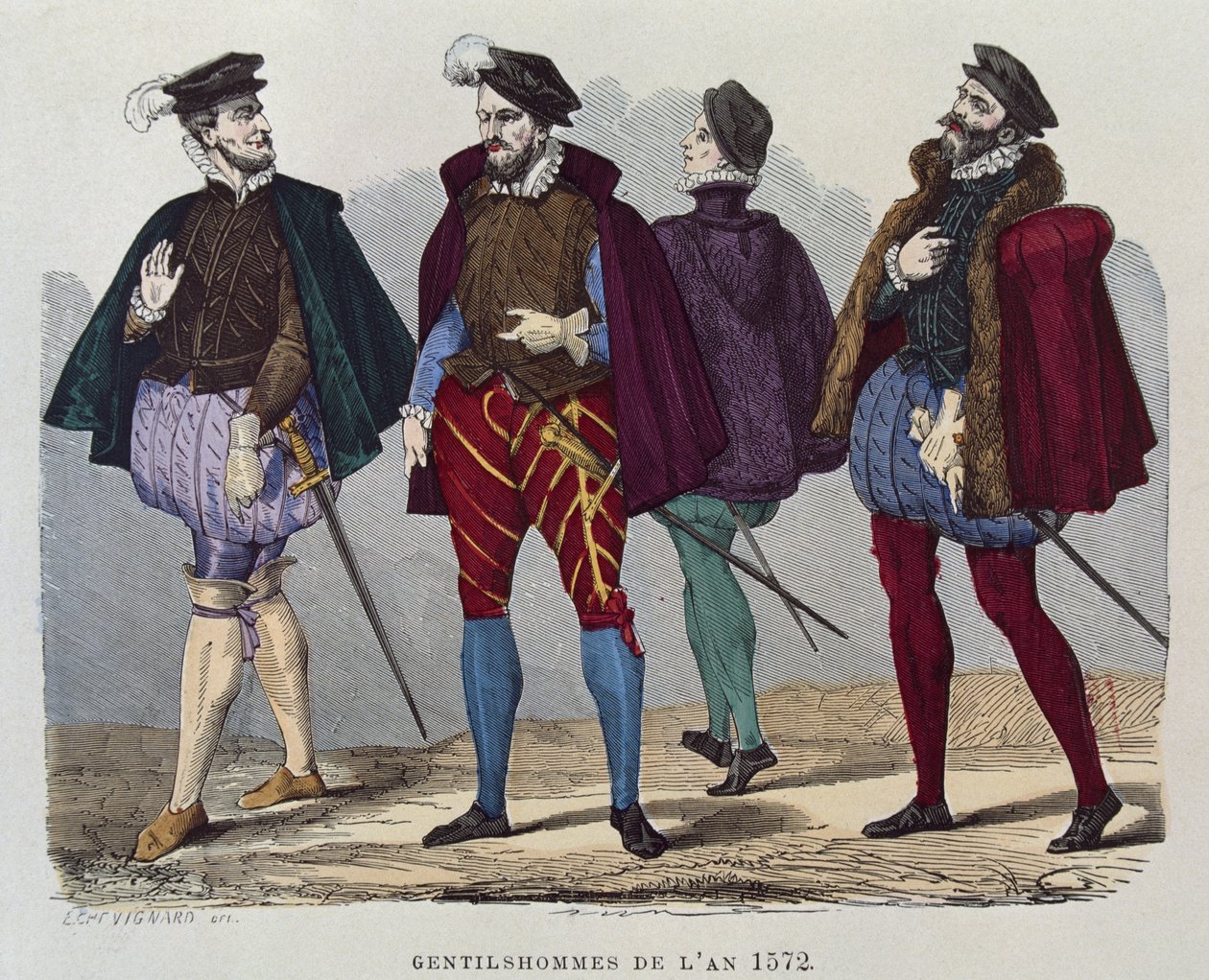 Herrer i år 1572 av after Chevignard