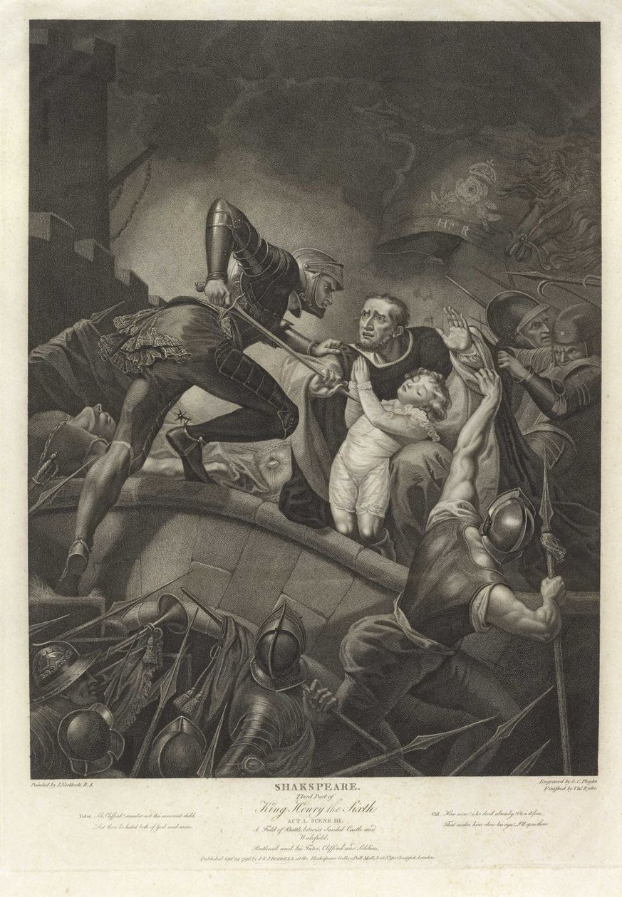 Tredje del av kong Henry den sjette, akt I, scene III fra serien The Shakespeare Gallery av James Northcote