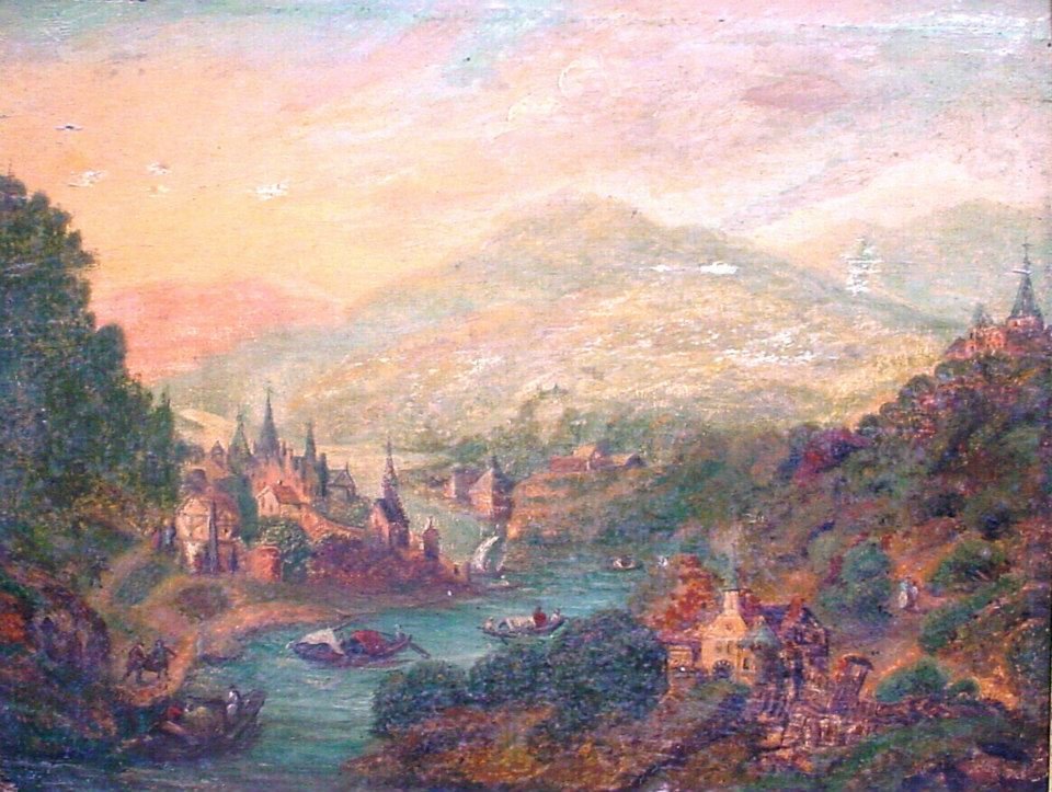 Landskap med båter og figurer av Jan the Elder Brueghel