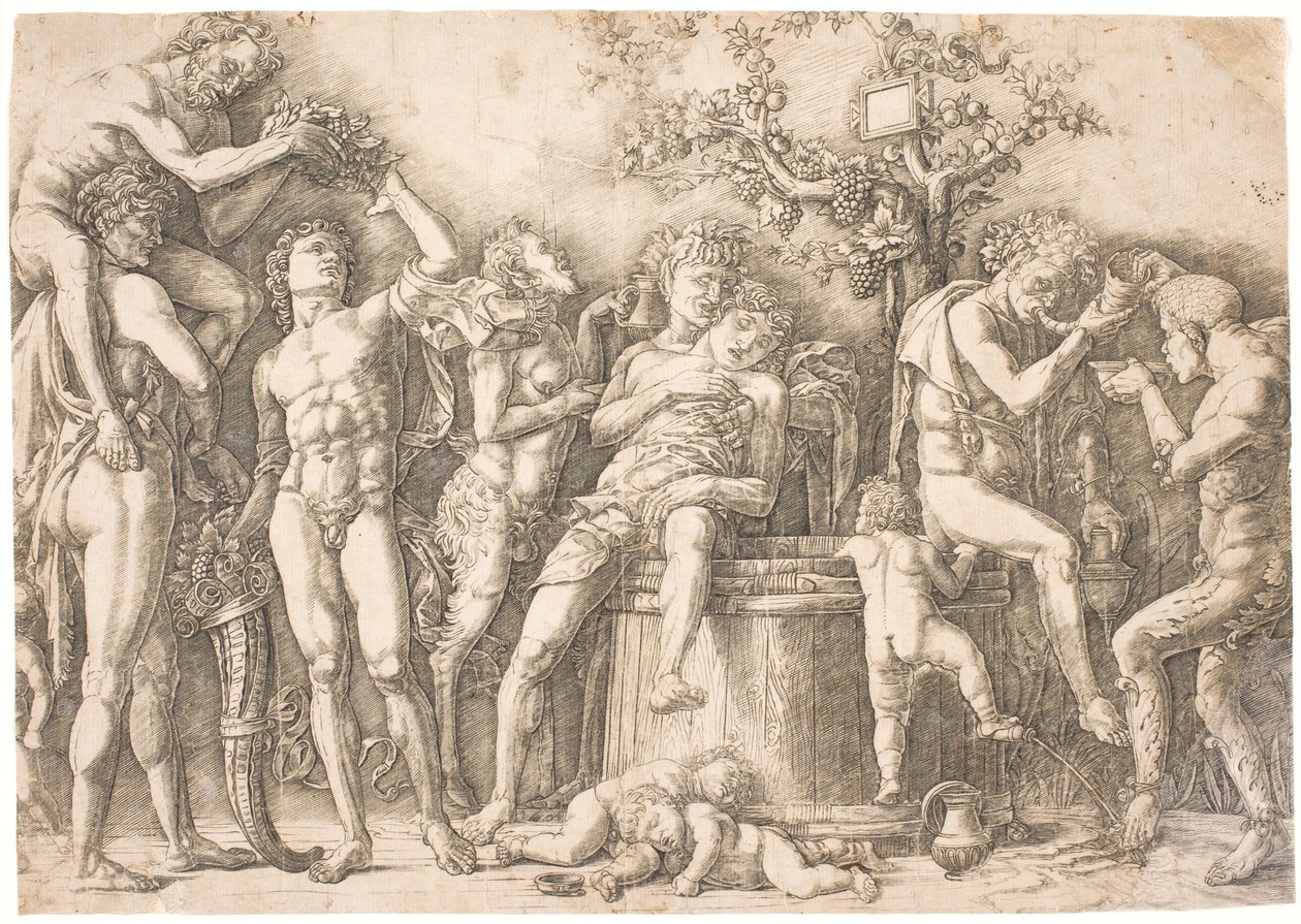 Bakre kanal ved vintønnen av after Andrea Mantegna