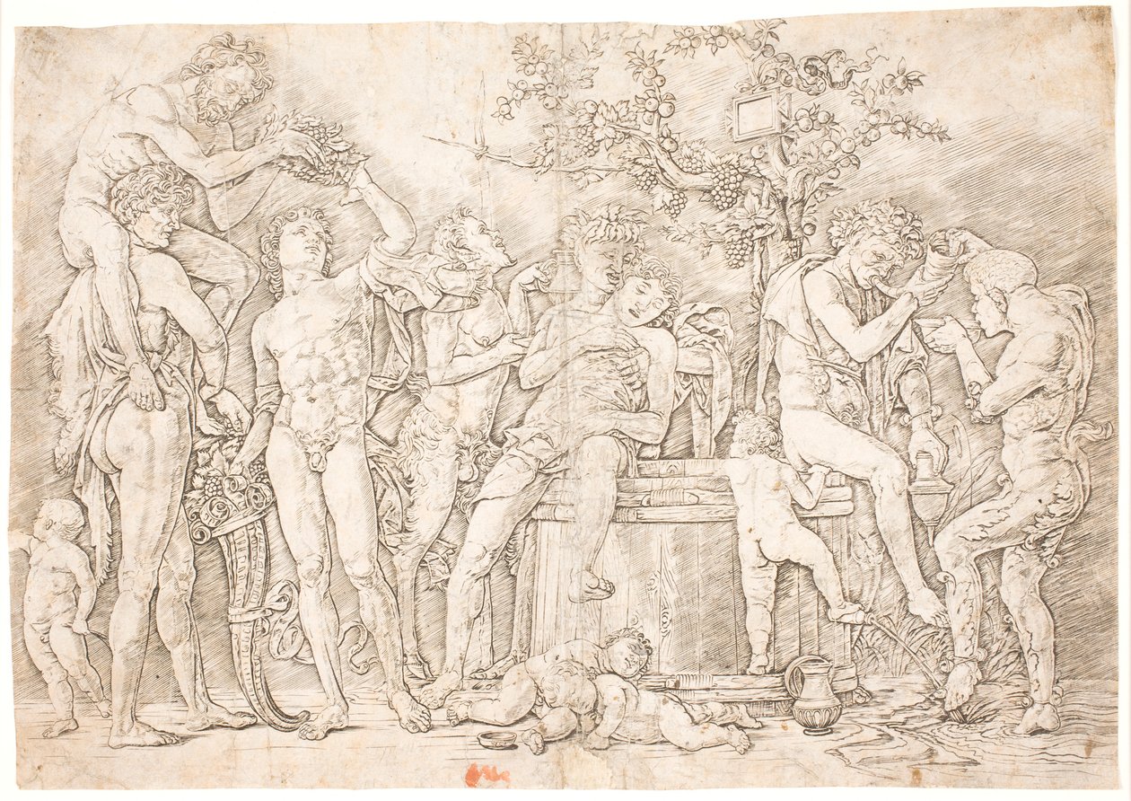 Bakre kanal ved vintønnen av after Andrea Mantegna