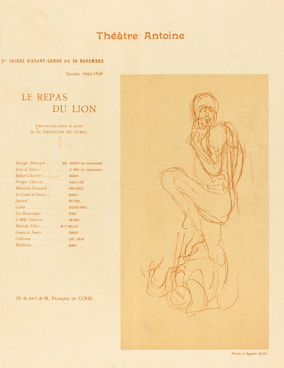 Løvens måltid av after Auguste Rodin