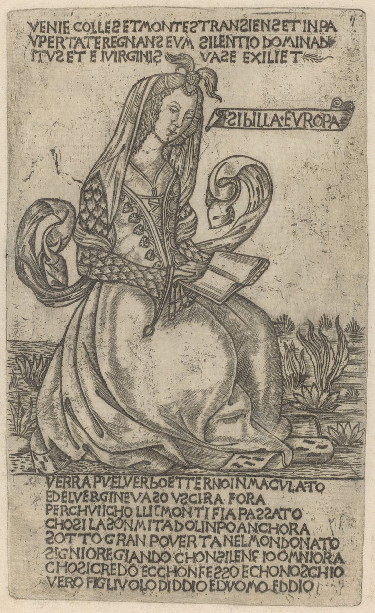Europeisk sibyll av after Baccio Baldini