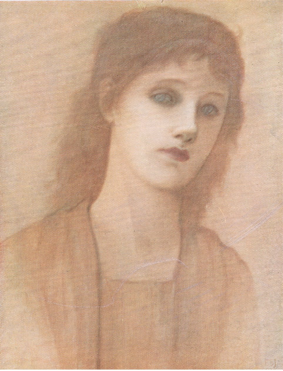 Studie av et hode, Bibbys Annual, 1916-1917 av after Edward Coley Burne Jones
