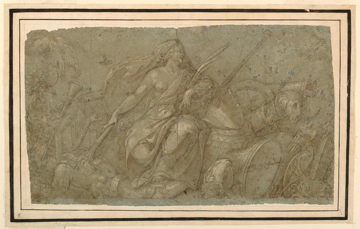Fredsbrennende attributter for krig av after Francesco Salviati