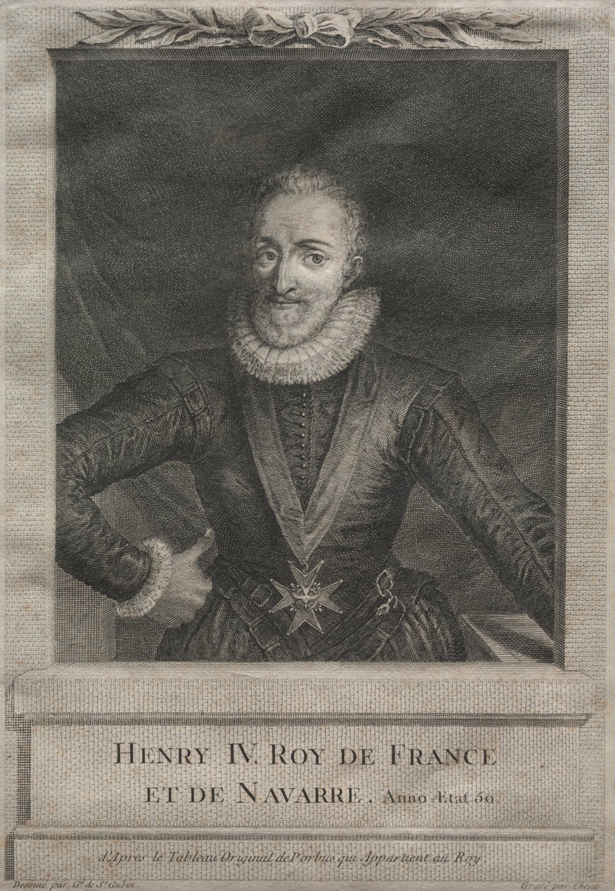Henrik IV, konge av Frankrike av after Gabriel de Saint Aubin