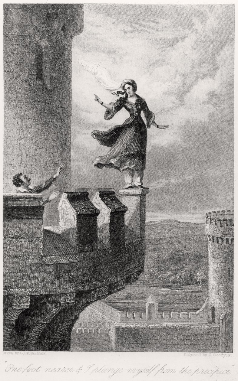 Rebecca, fra Ivanhoe av Walter Scott (1771-1832) av after George Cruikshank
