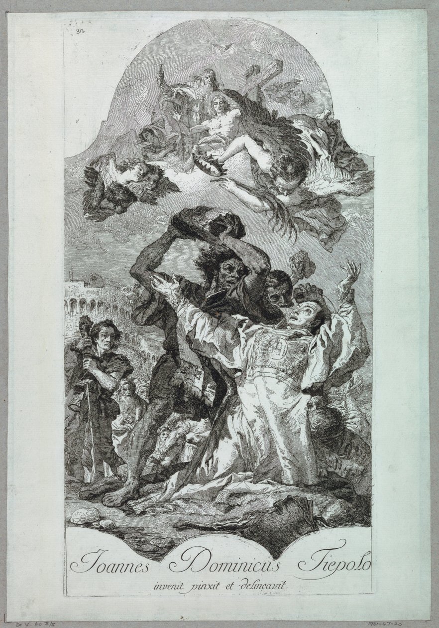 Sankt Stefans martyrium av after Giovanni Battista Tiepolo