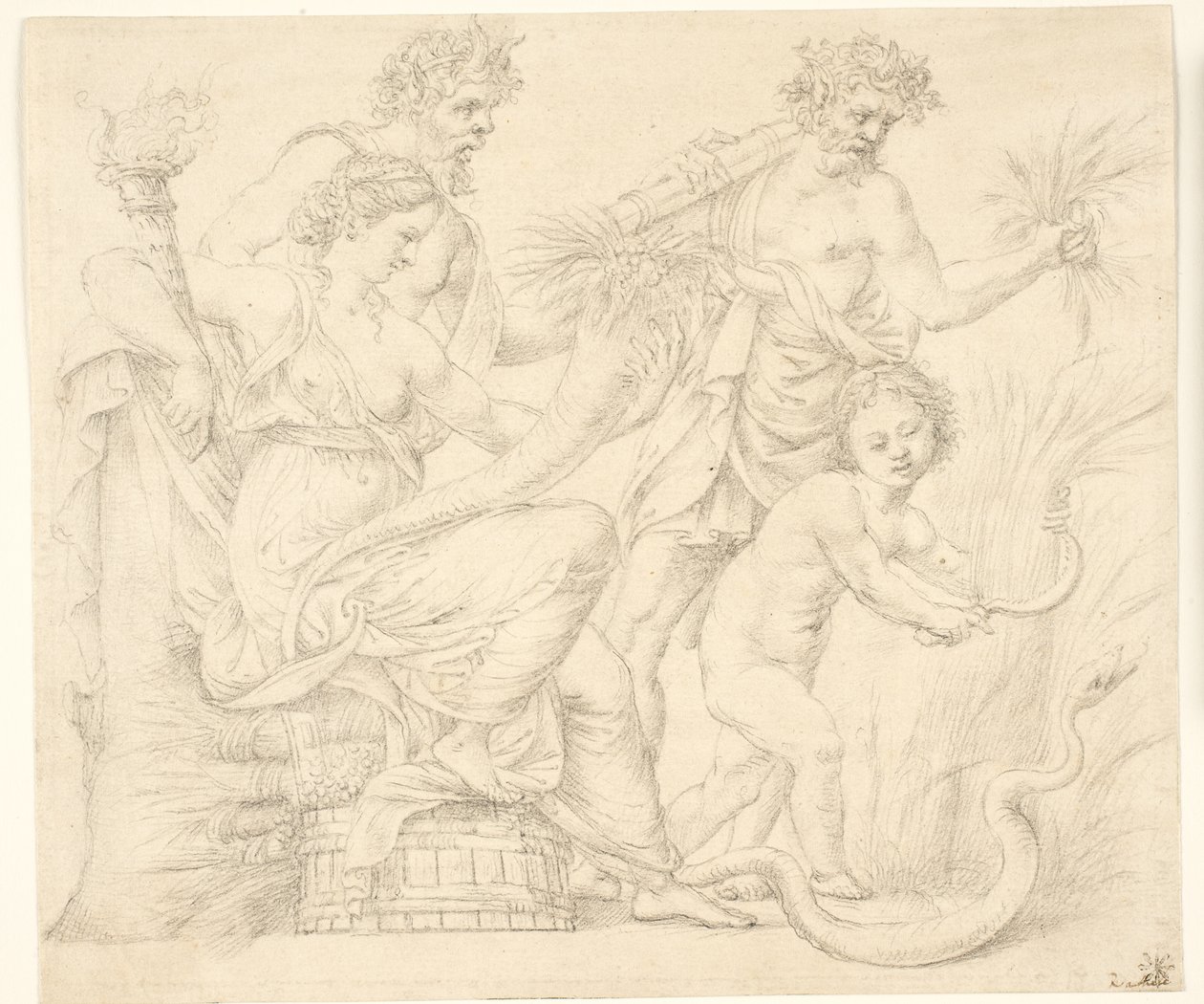 Persefone og Dionysos av after Giulio Romano
