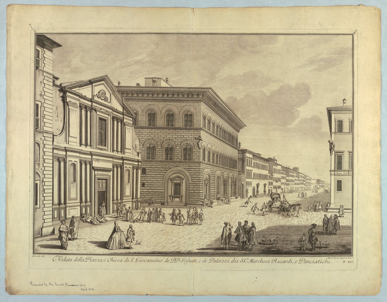 Utsikt over Firenze, Plate fra "Choice of XXIV Utsikt over hoveddistriktene, torgene, kirkene og palassene i byen Firenze" av after Giuseppe Zocchi