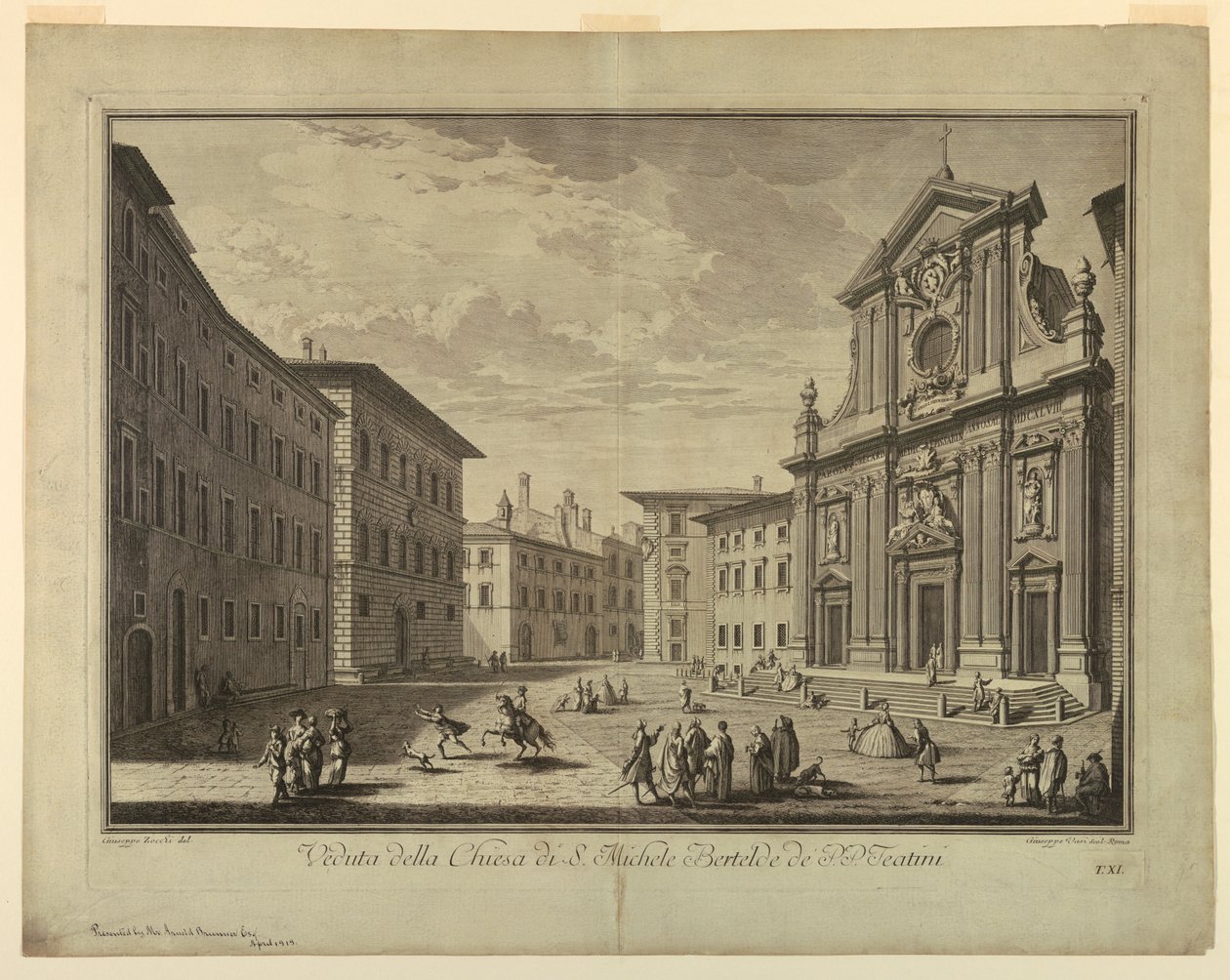 Utsikt over Firenze, Plate fra "Choice of XXIV Utsikt over hoveddistriktene, torgene, kirkene og palassene i byen Firenze" av after Giuseppe Zocchi