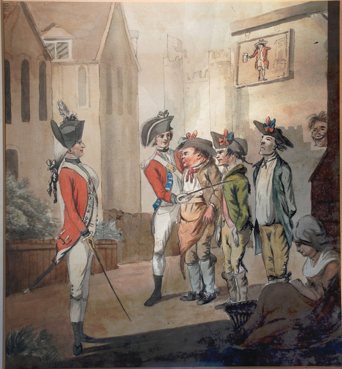 British Army, British Recruiting Party, 1780 av after Henry William Bunbury