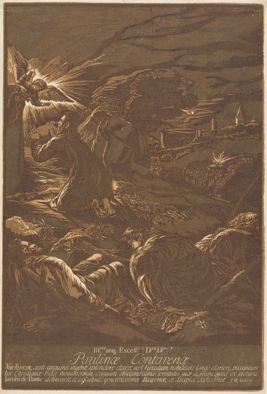 Kristus på Oljeberget av after Jacopo Bassano John Baptist Jackson