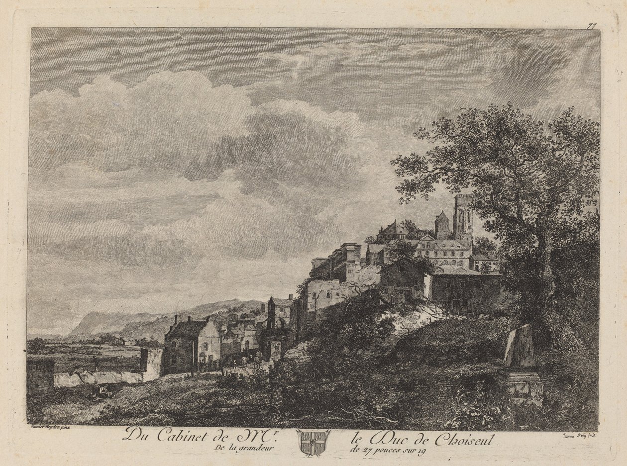 Utsikt over en Hilltown av after Jan van der Heyden Jeanne Deny