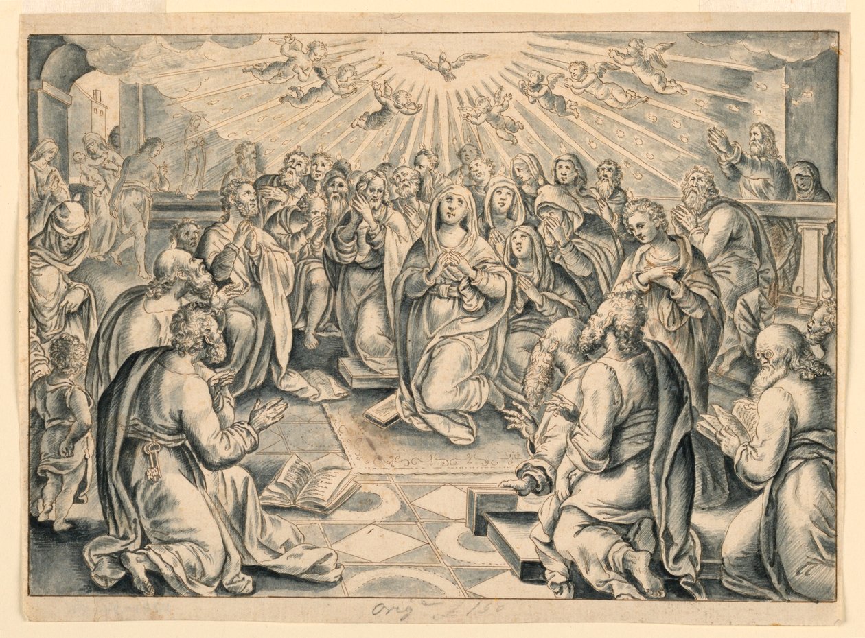 Scene fra Apostlenes gjerninger, etter Stradanus av after Jan van der Straet, called Stradanus