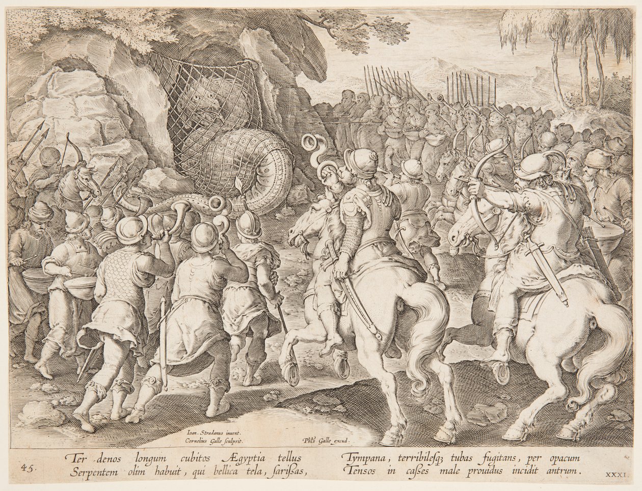 Fange slangen av after Jan van der Straet, called Stradanus