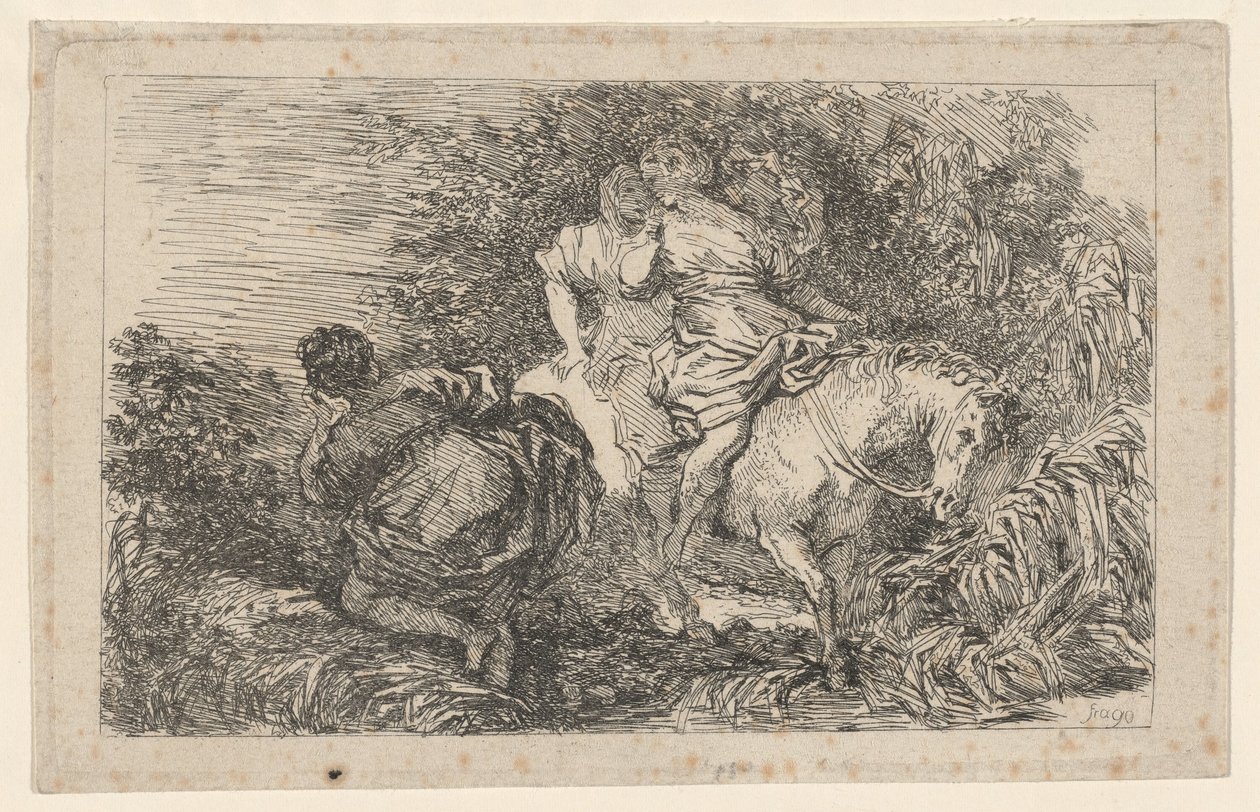The Flight of Cloelia av after Livio Mehus Jean Honoré Fragonard