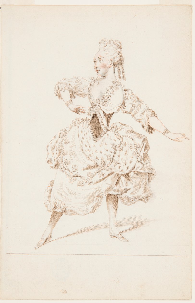 En ballettdanser, Mademoiselle Marie Allard av after Louis Carrogis, called Carmontelle