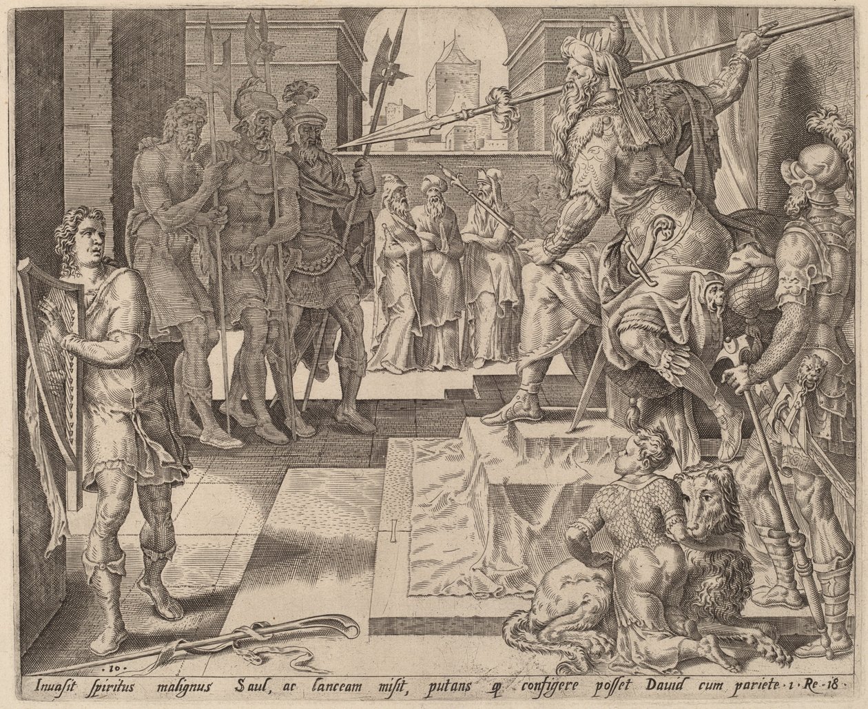 David foran Saul av after Maerten van Heemskerck