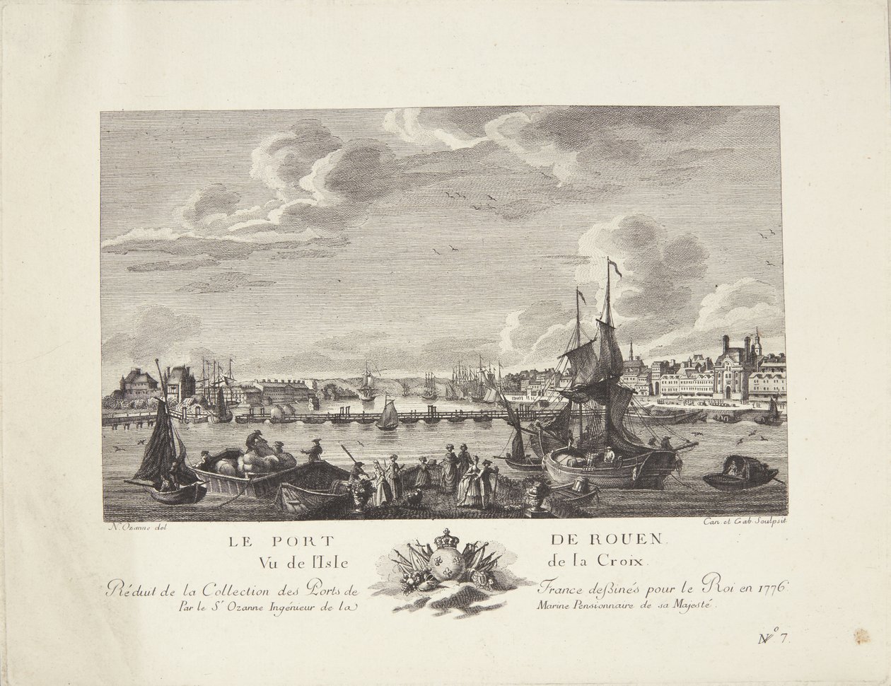 Port of Rouen (Le port de Rouen) av after Nicolas Marie Ozanne