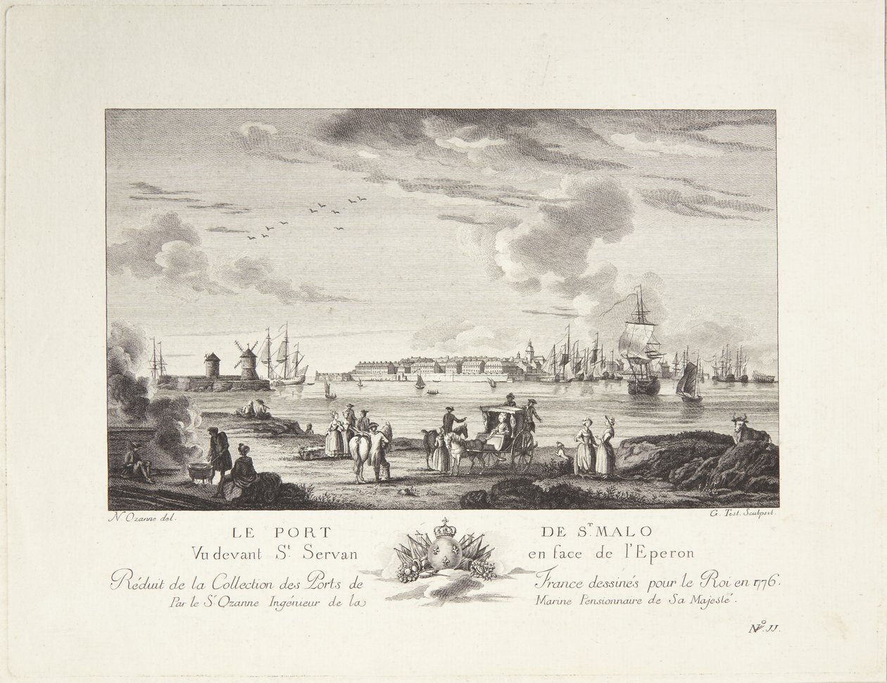 Port of Saint Malo (Le port de St. Malo) av after Nicolas Marie Ozanne