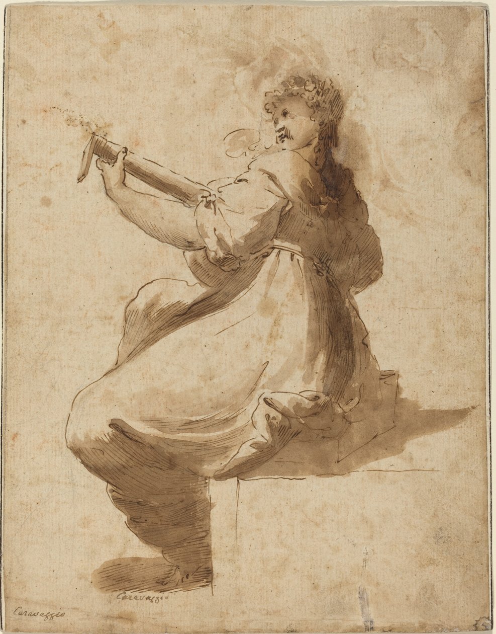 Lutespilleren av after Orazio Gentileschi