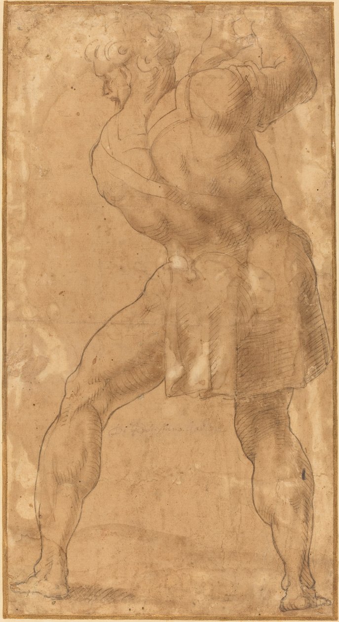 Figur av en mann av after Polidoro da Caravaggio