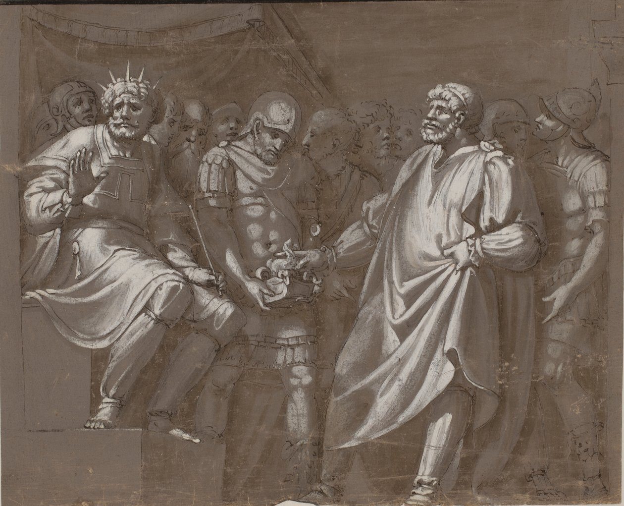 Mucius Scaevola før Porsenna av after Polidoro da Caravaggio