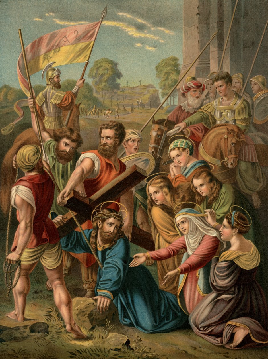 Bæring av korset av after Raphael