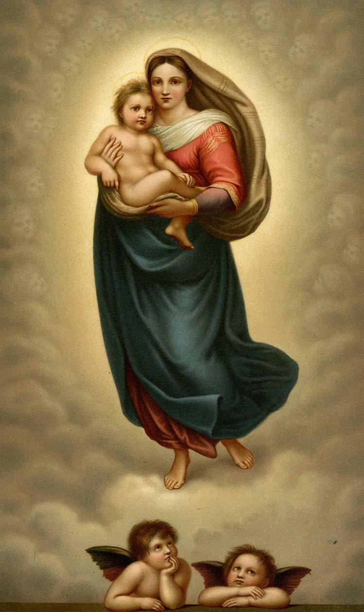 Madonna San Sista, sixtinske Madonna av after Raphael