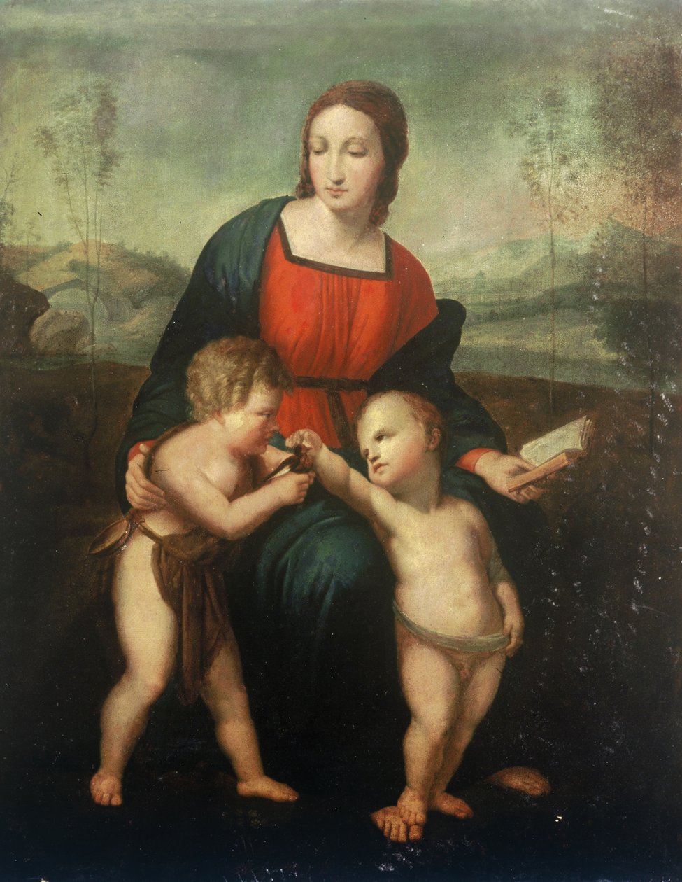 Madonnaen til gullfinken av after Raphael