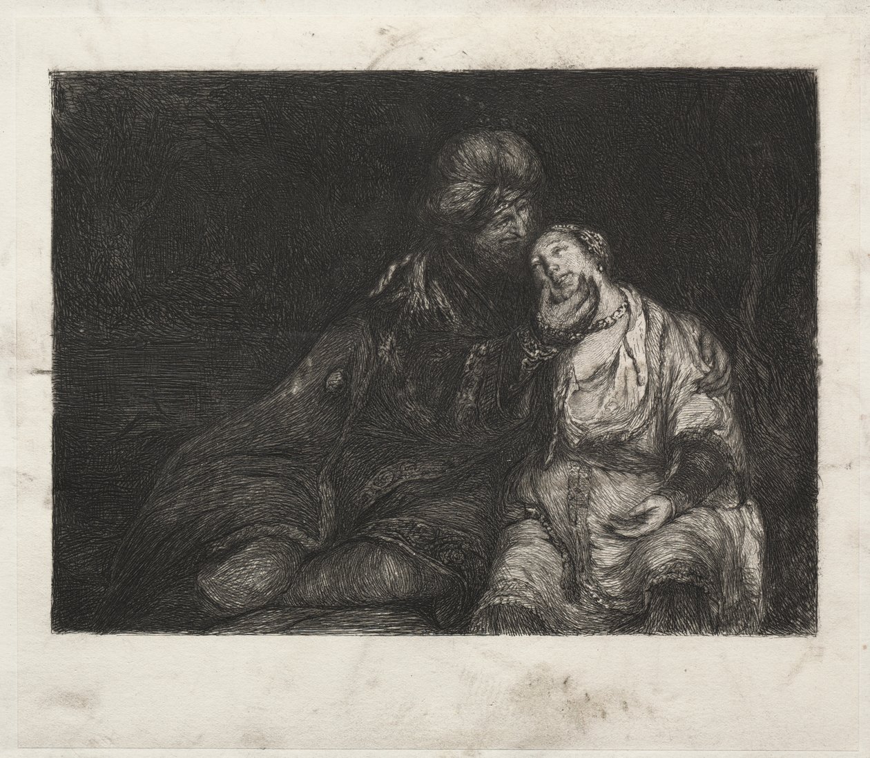 To figurer av after Rembrandt van Rijn
