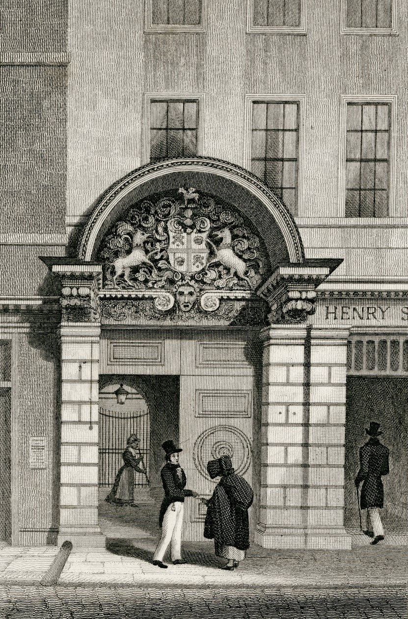 Barber Surgeons Hall, Monkwell Street, 1830 av Thomas Hosmer after Shepherd