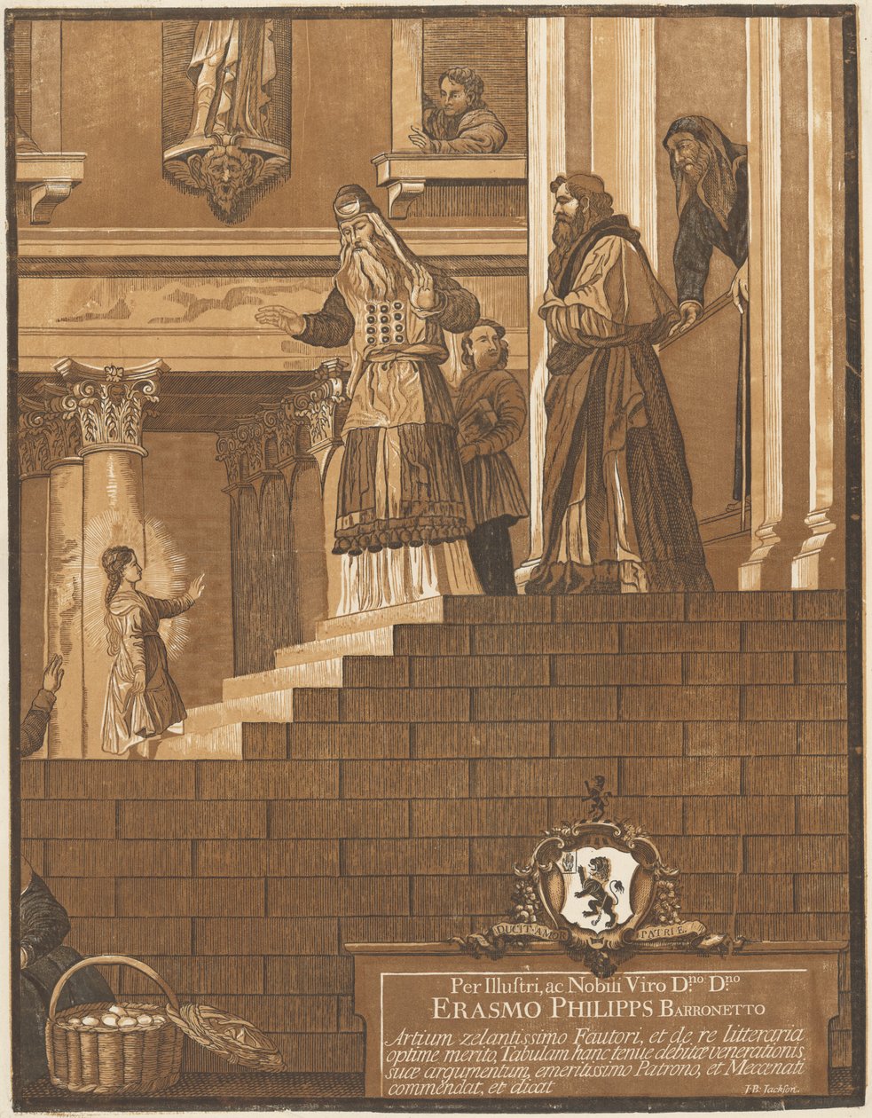 Presentasjon av jomfruen i tempelet (høyre panel) av after Titian John Baptist Jackson