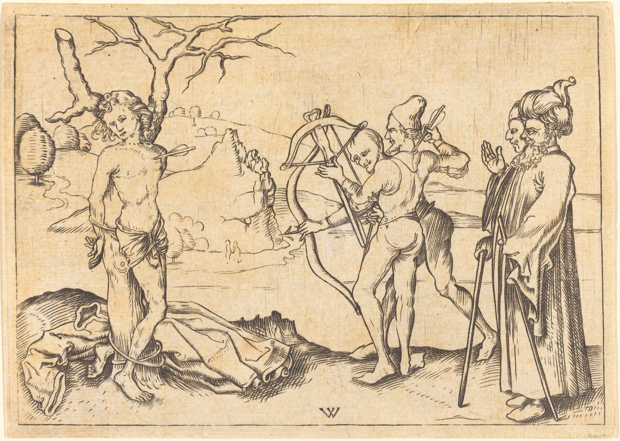 Sankt Sebastians martyrium av after Wenzel von Olmutz