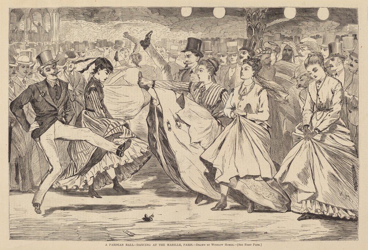 Et parisisk ball - Dans på Mabille, Paris av after Winslow Homer