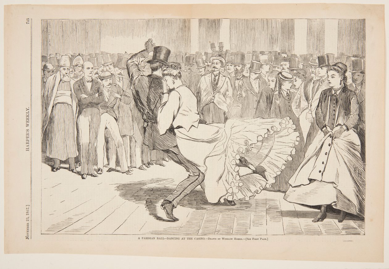 Et parisisk ball - Dans på Mabille, Paris av after Winslow Homer
