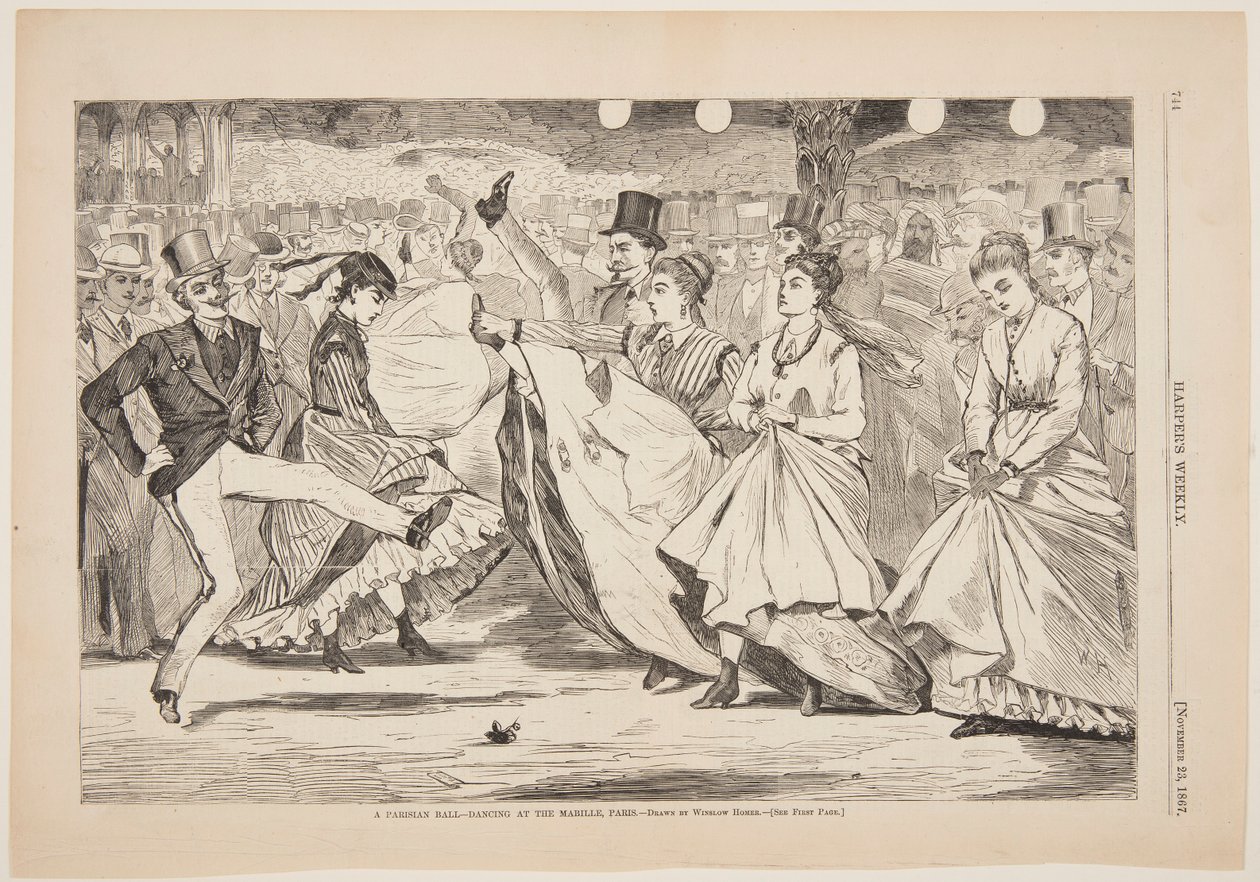 Et parisisk ball - Dans på Mabille, Paris av after Winslow Homer