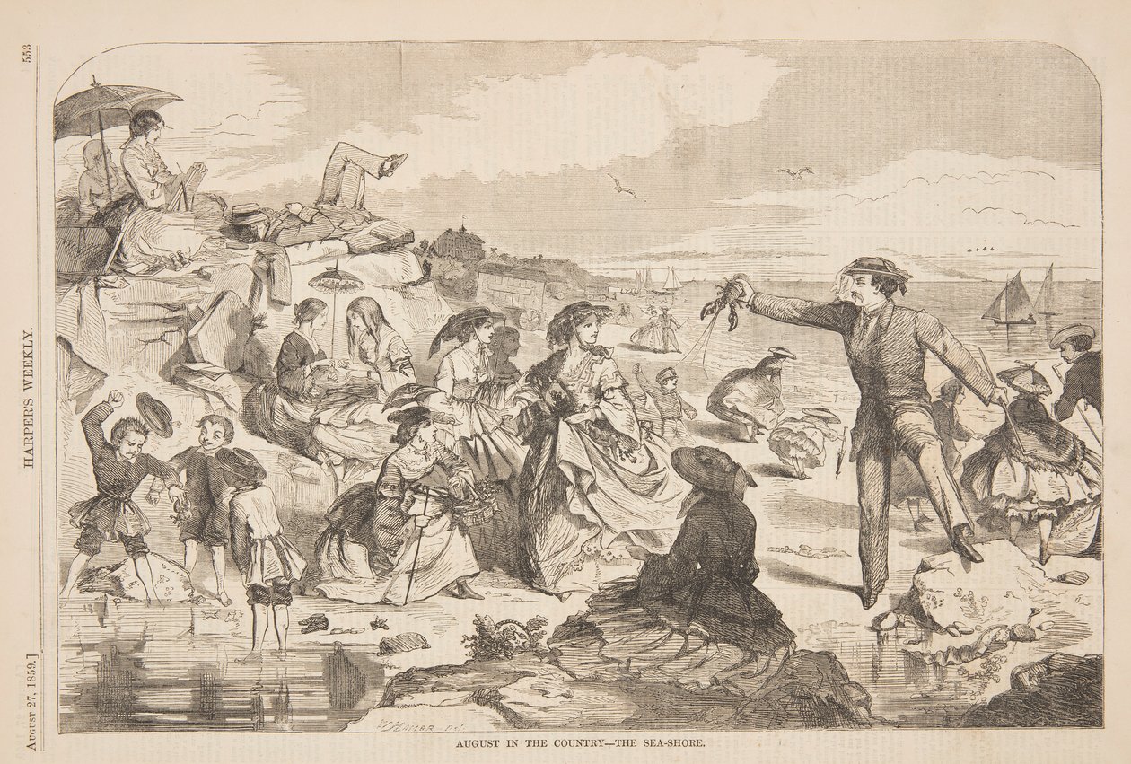 august på landet – The Sea-Shore av after Winslow Homer