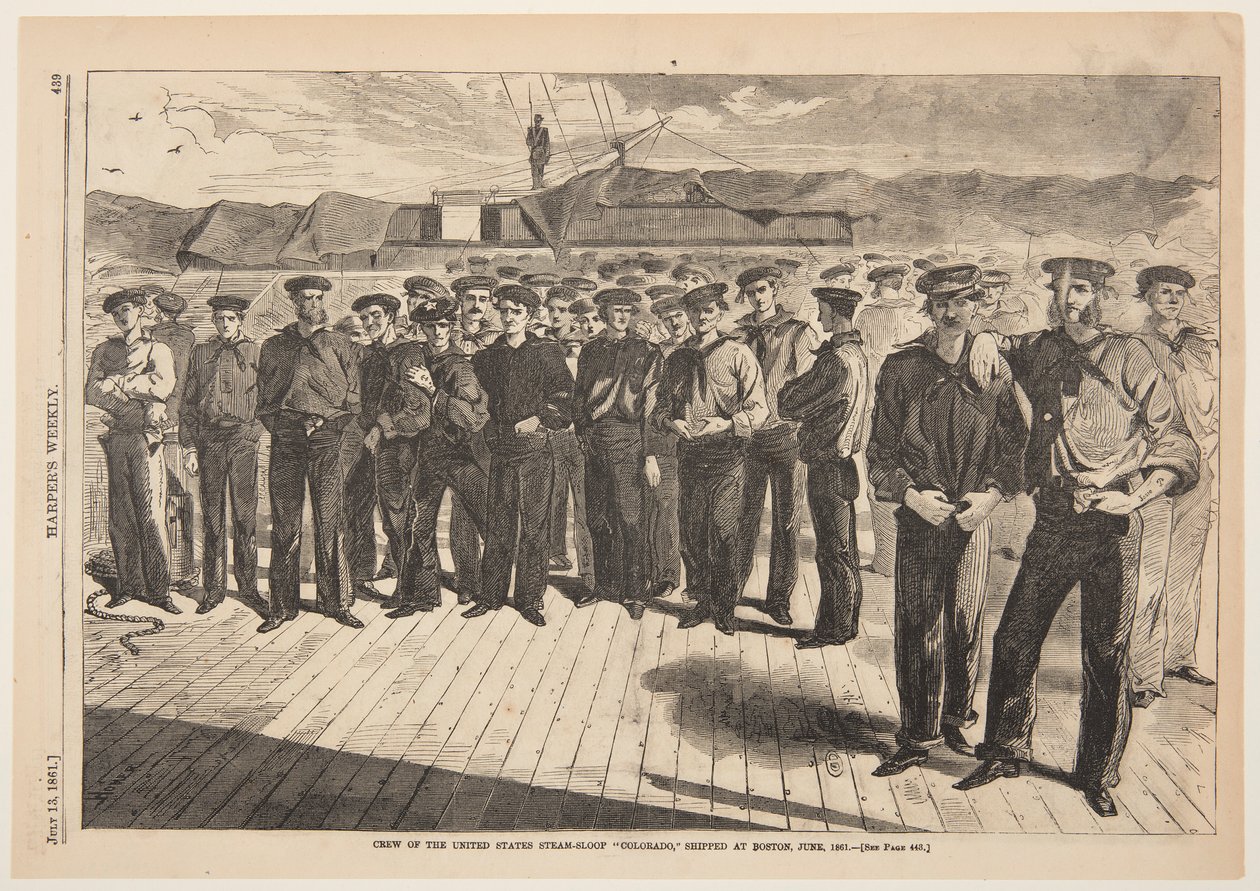 Mannskapet på den amerikanske dampsløyfen "Colorado", sendt til Boston, juni 1861, fra Harper