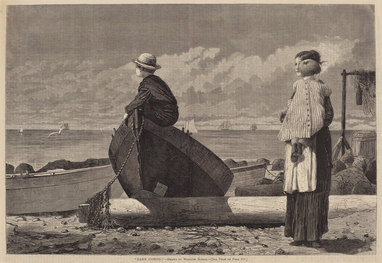 "Pappa kommer!" av Winslow Homer