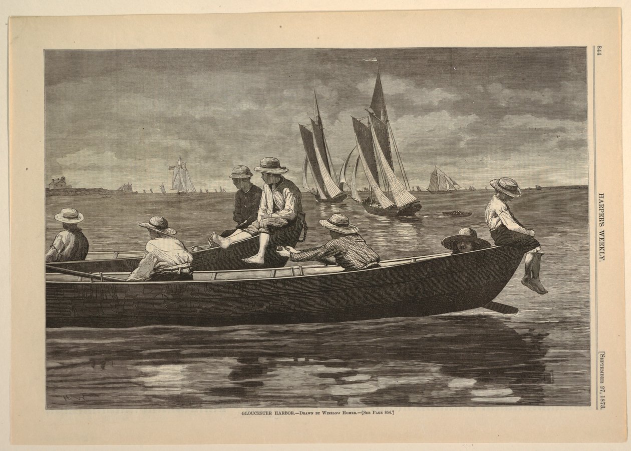 Gloucester Harbor, fra Harper's Weekly, 27. september 1873, s. 844 av after Winslow Homer