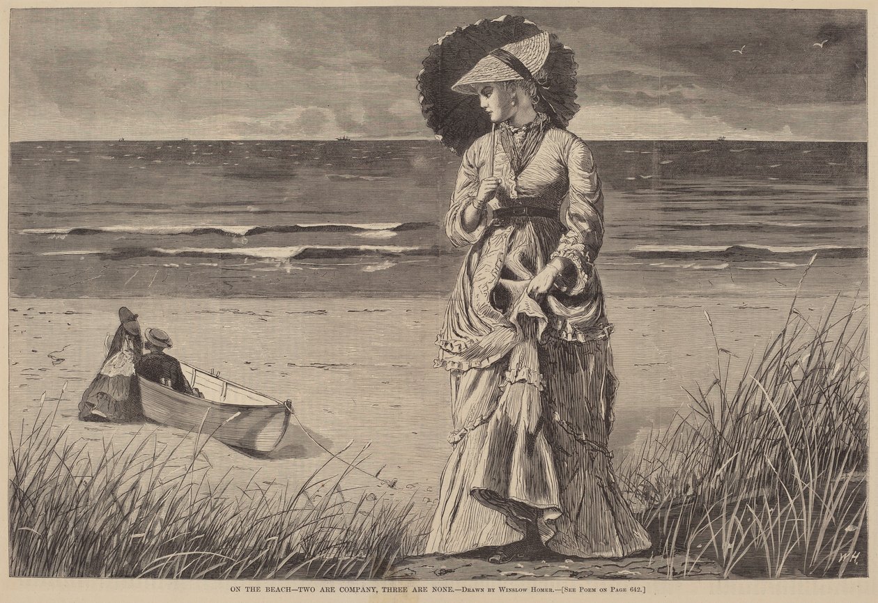 On the Beach - To er selskap, tre er ingen av after Winslow Homer