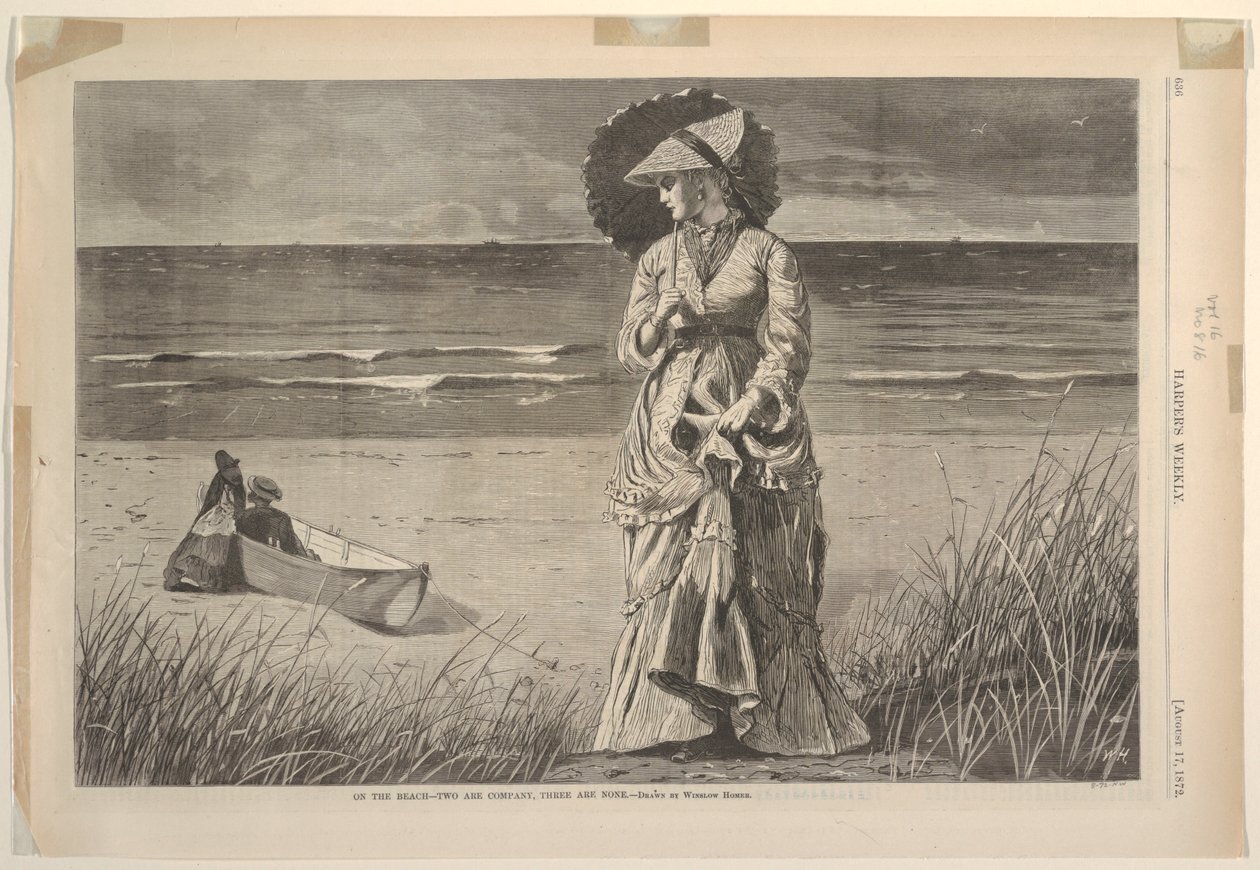 "På stranden, to er selskap, tre er ingen" av after Winslow Homer
