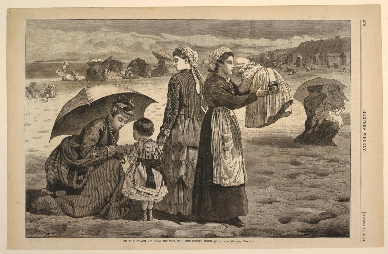 På stranden ved Long Branch – Barnas time av Winslow Homer