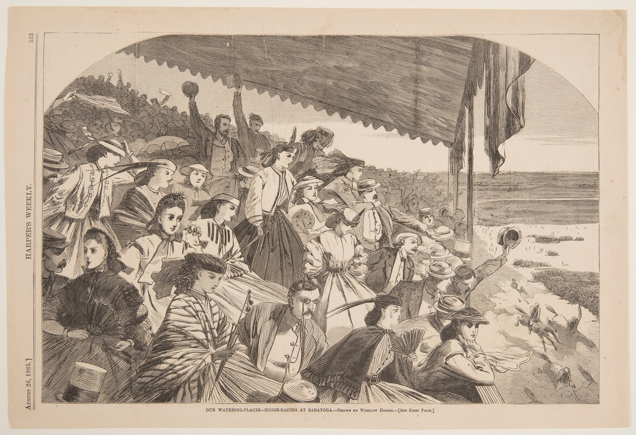 Vanningsstedene våre – Hesteveddeløp i Saratoga av after Winslow Homer